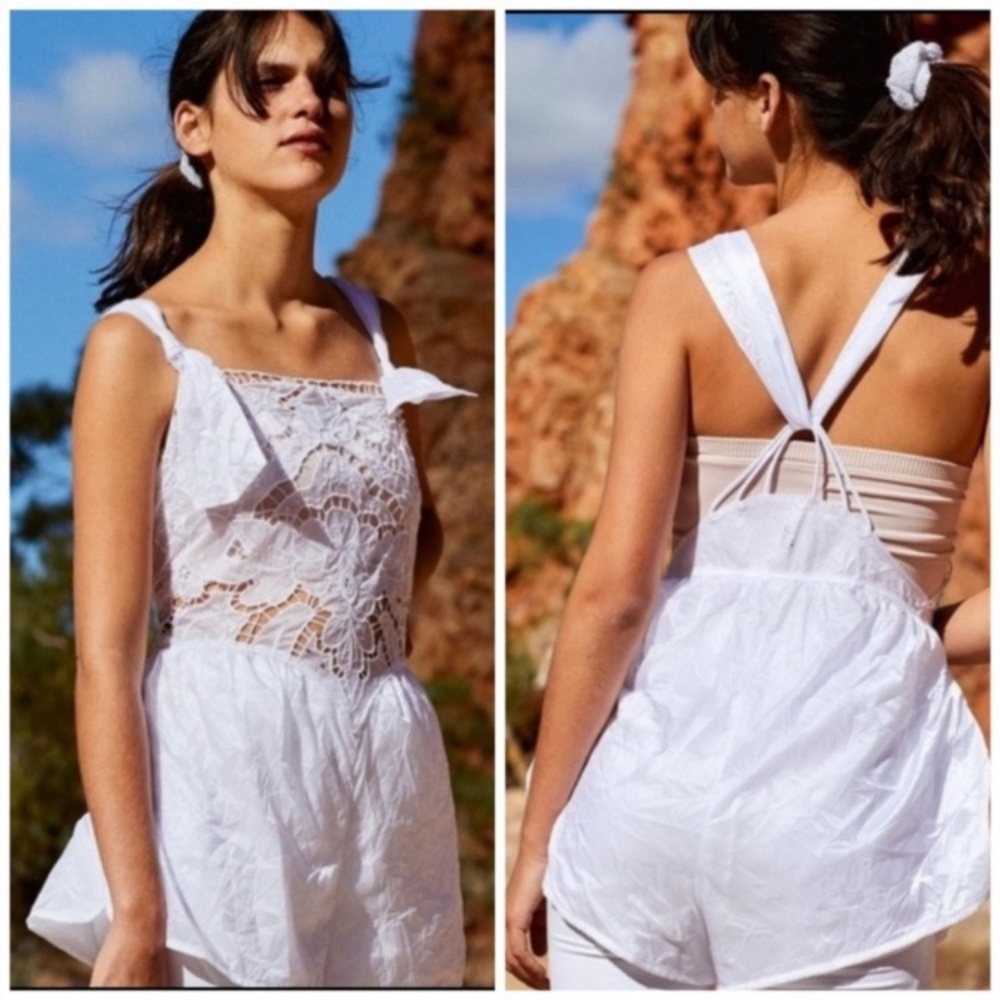 NWT Free People Elevation Romper White XS